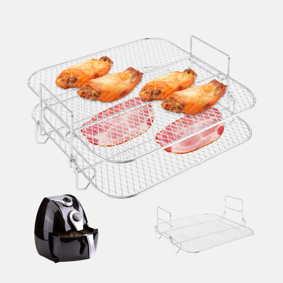 Grelha Dupla Quadrada  | Duplique a Capacidade da sua Airfryer